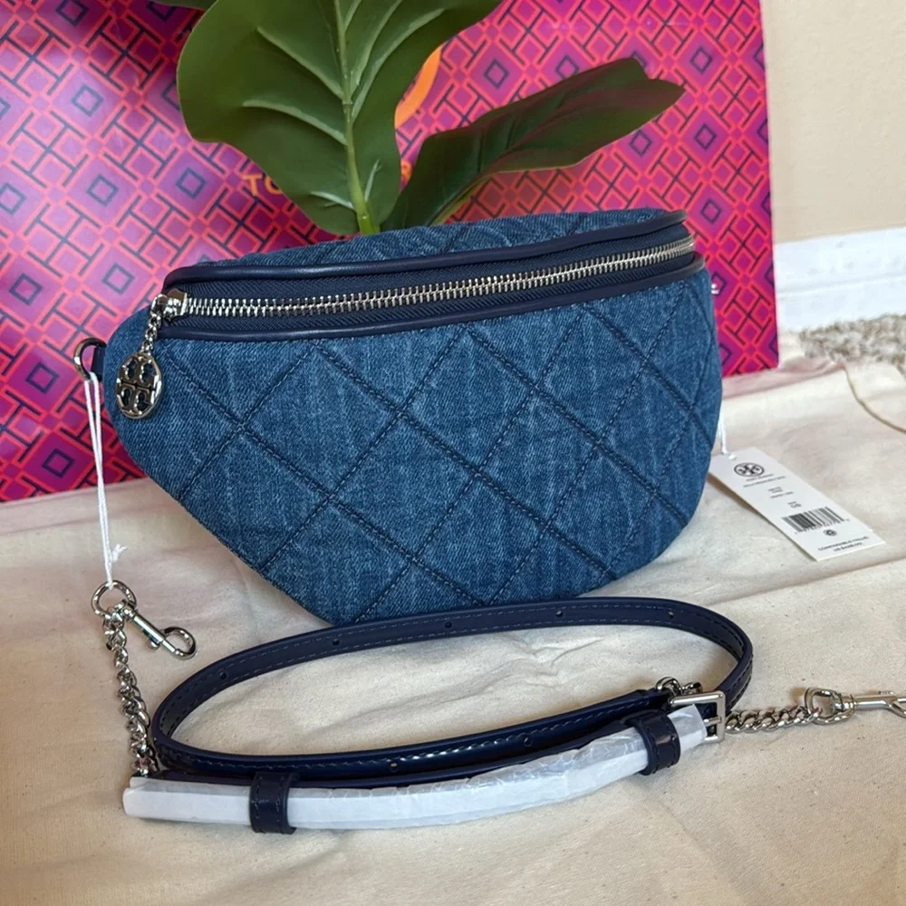 NWT tory burch , willa denim belt bag jeans Tory Crossbody Bag